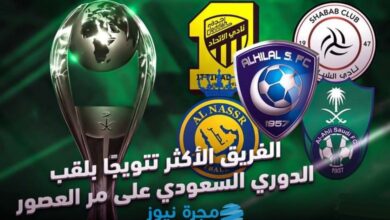 أكثر فريق فاز بالدوري السعودي للمحترفين في التاريخ