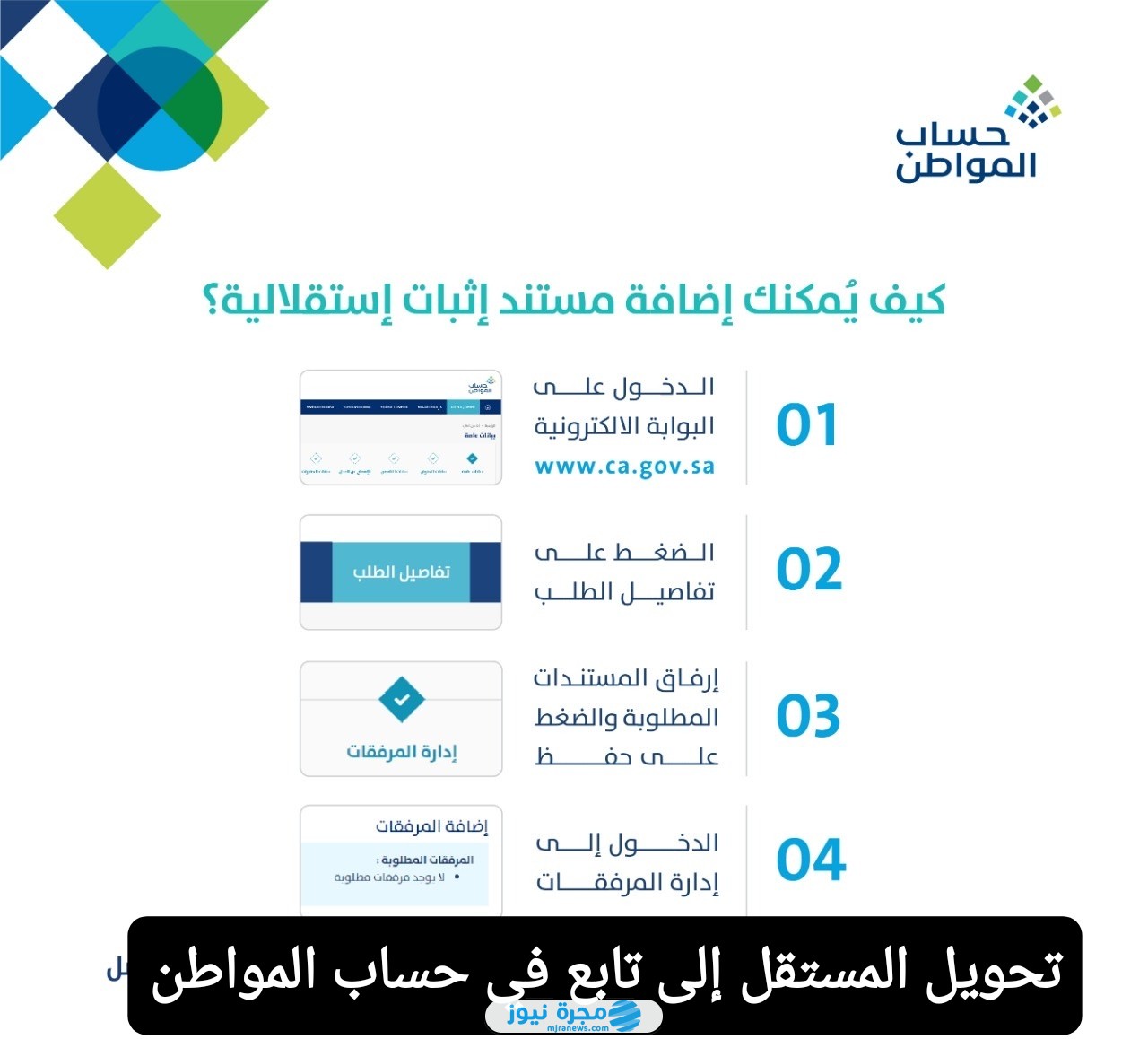 تحويل المستقل إلى تابع في حساب المواطن