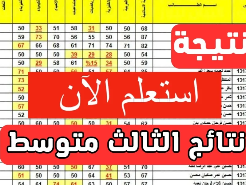 "صدرت رسميا" نتائج الثالث متوسط 2025 التمهيدي في العراق عبر موقع وزارة التربية