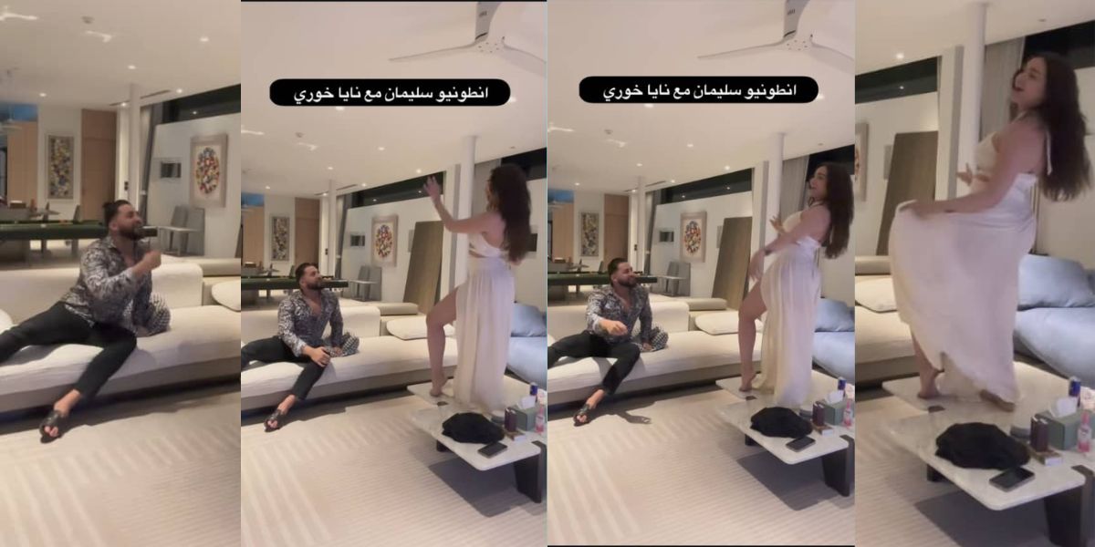 فيلم انطونيو سليمان مع نايا خوري على الطاولة
