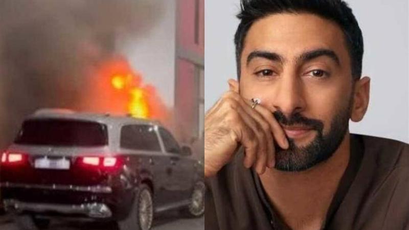 سبب حريق سيارة أنس بوخش