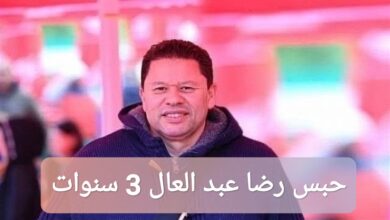 حبس رضا عبد العال 3 سنوات
