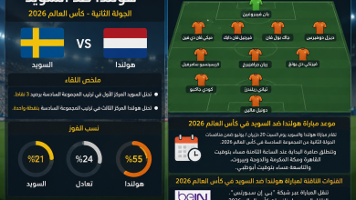 رابط مشاهدة مباراة هولندا والسويد